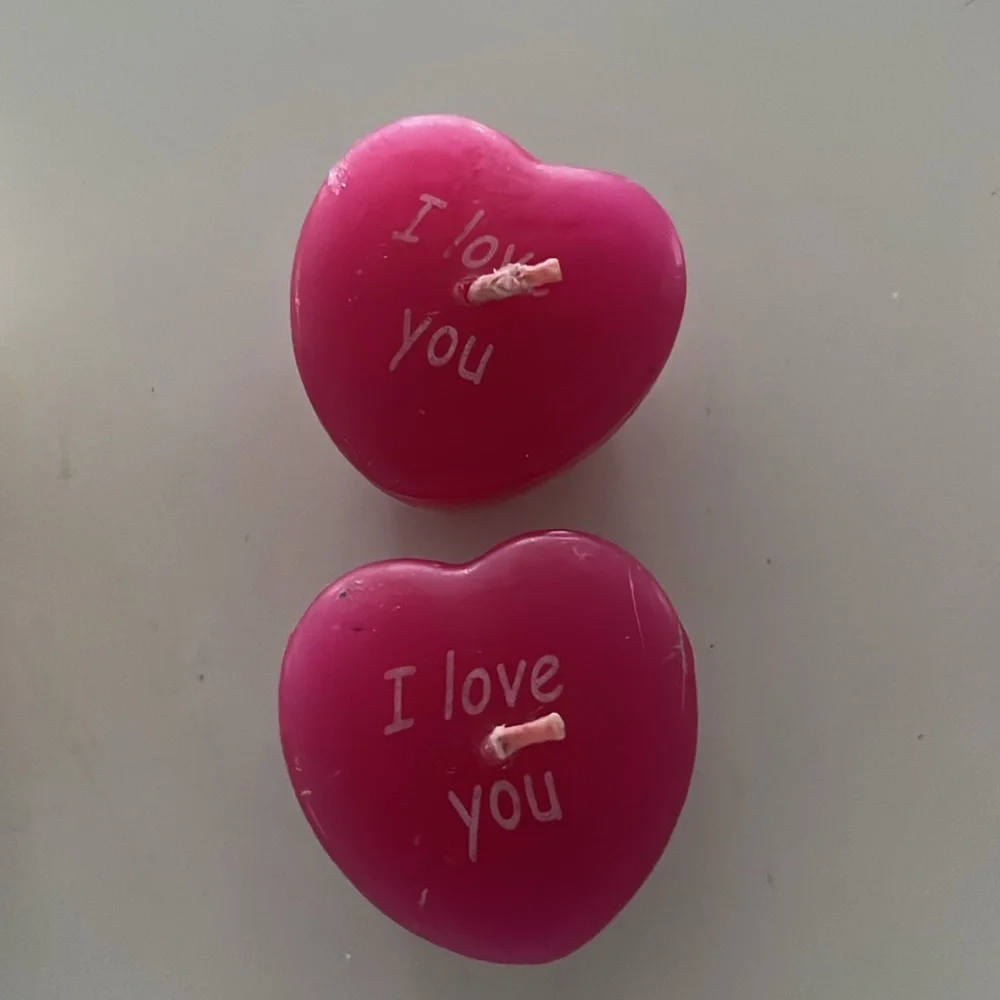 5 Heart shaped conversation candles